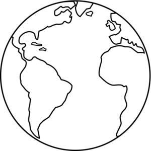 Globe  black and white earth map clipart black and white