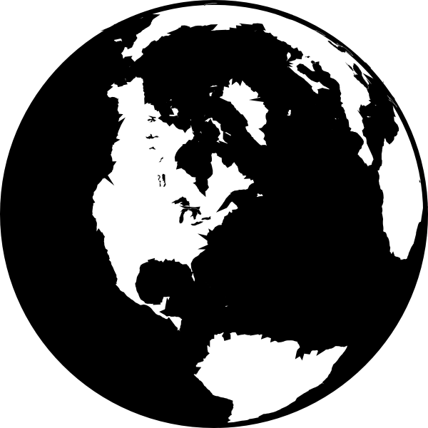Globe  black and white world globe clipart black white clipartfest