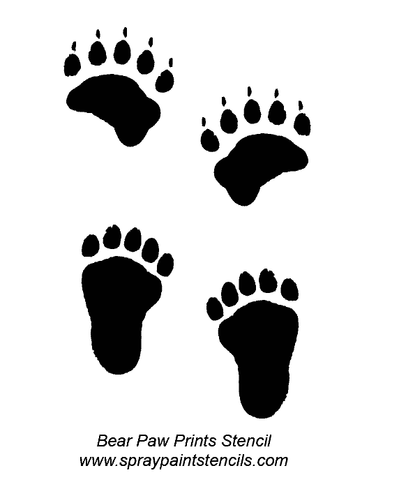 Grizzly bear paw clip art print clipart