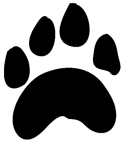 Grizzly bear paw print black and white clipart