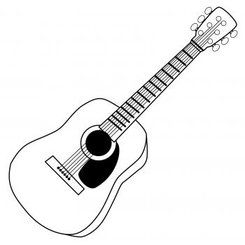 Guitar  black and white guitar clipart black and white clipart