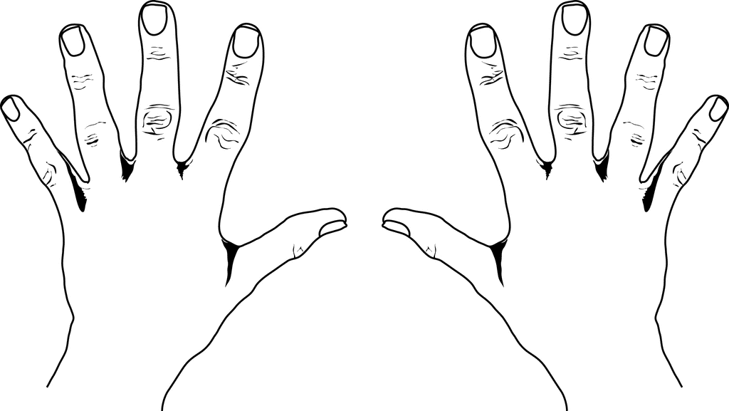 Hand  black and white open hands black and white clipart 3