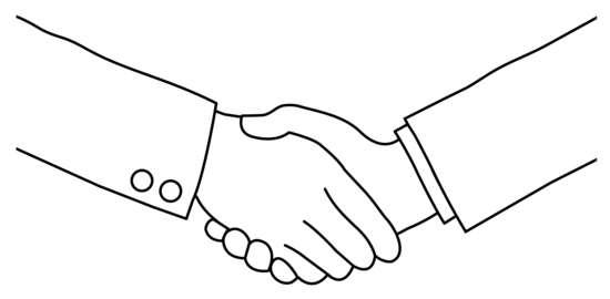 Hand  black and white shaking hands clipart black and white clipartfest