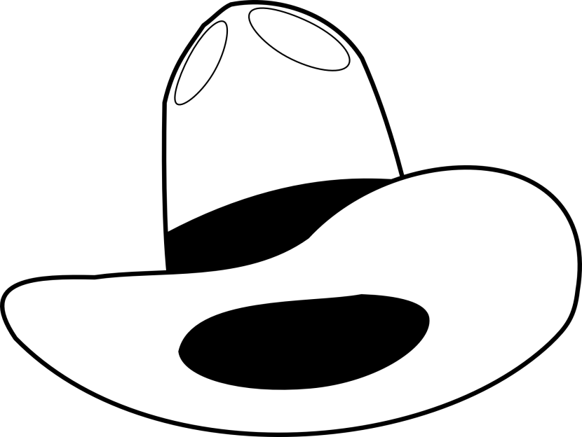 Hat  black and white cowboy hat clipart