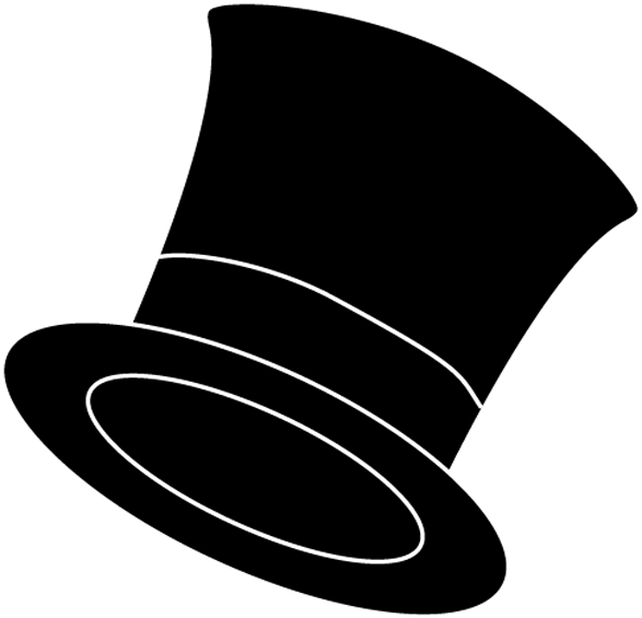 Hat  black and white top hat clipart