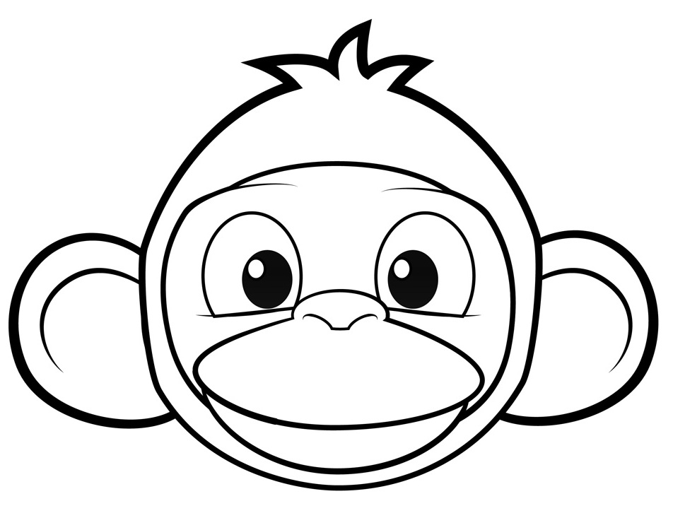 How to draw a monkey face clipart