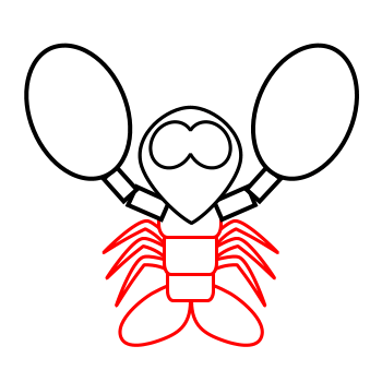 Lobster outline drawing a cartoon lobster 2