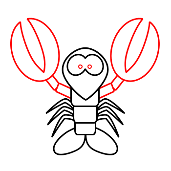Lobster outline drawing a cartoon lobster 4