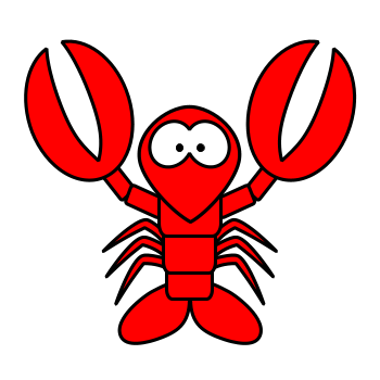 Lobster outline drawing a cartoon lobster