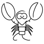 Lobster outline example of a cartoon lobster with partial outlines misc ...