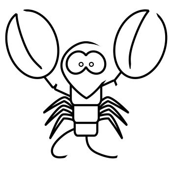 Lobster outline example of a cartoon lobster with partial outlines misc drawing