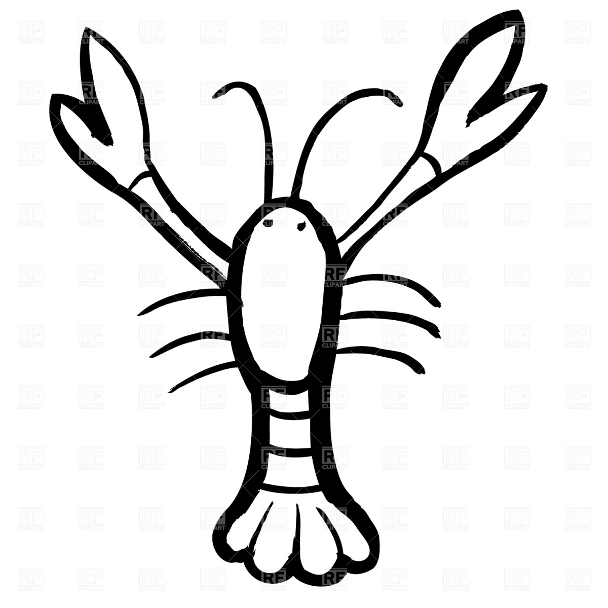 Lobster outline lobster black and white clipart 2