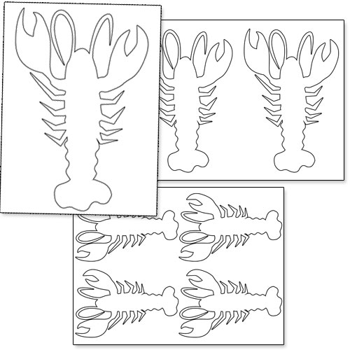 Lobster outline lobster printable template treats 2