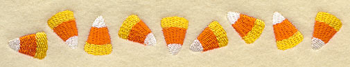 Machine embroidery designs at library candy corn border