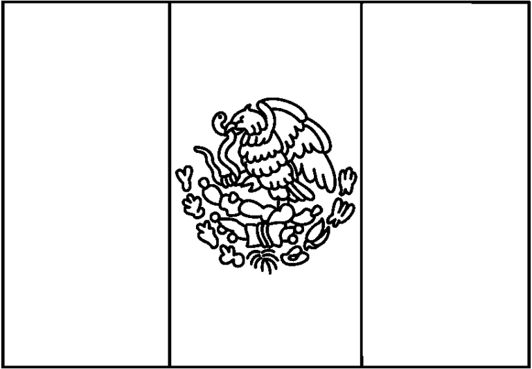 Mexican flag black and white clipart 3 WikiClipArt