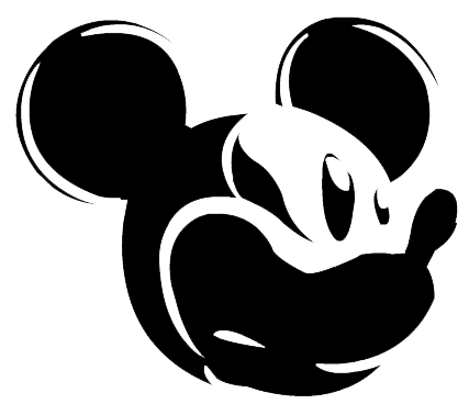 Mickey mouse  black and white mickey face clipart