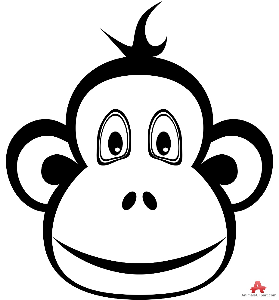 Monkey black and white cute monkey face clipart wikiclipart