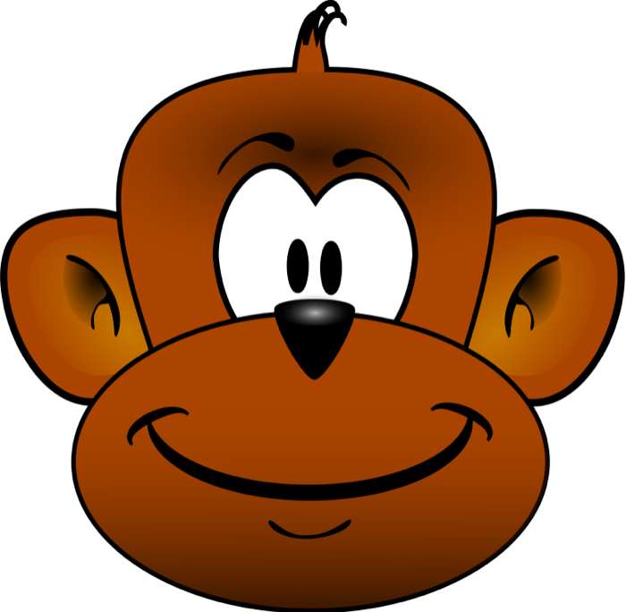 Monkey face clip art black and white free 2