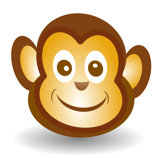 Monkey face clip art black and white free