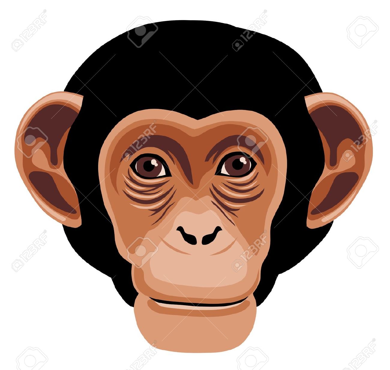 Monkey face clipart 17