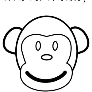 Monkey face coloring page clipart
