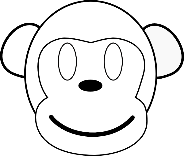 Monkey face outline clipart