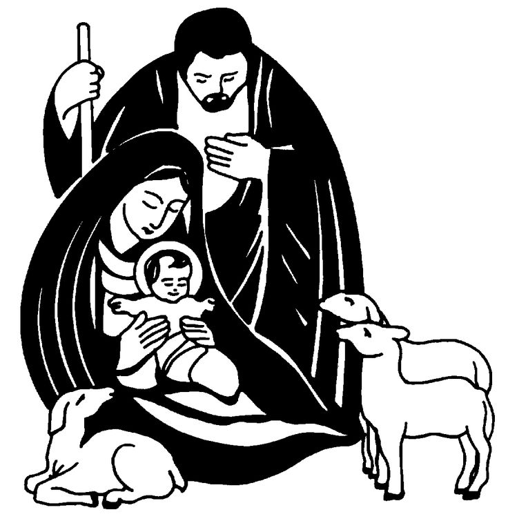 Nativity  black and white 0 ideas about nativity clipart on crafts