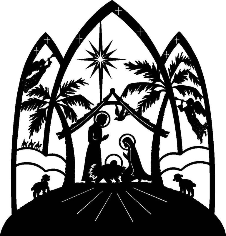 Nativity black and white black and white christmas nativity clipart 4 ...