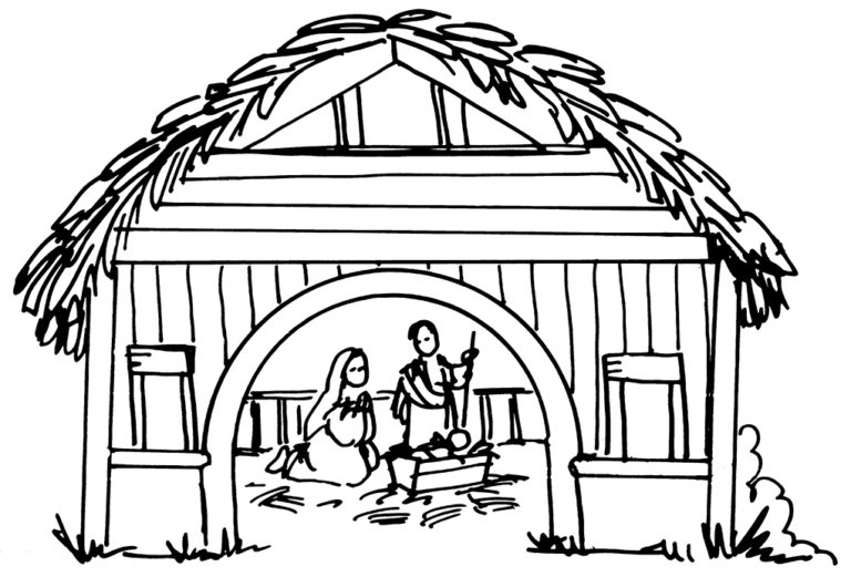 Nativity black and white black and white christmas nativity clipart 8 ...