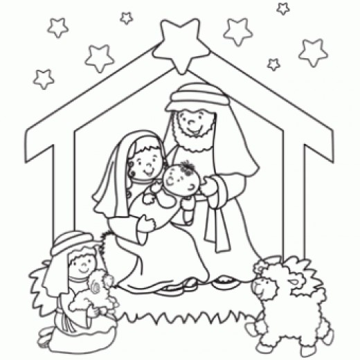 Nativity  black and white lds nativity clipart