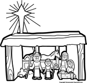 Nativity black and white nativity black and white clipart 2 - WikiClipArt