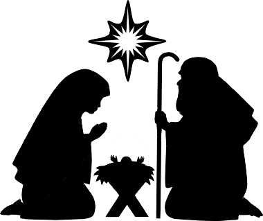 Nativity  black and white nativity clipart silhouette faces clipartfest