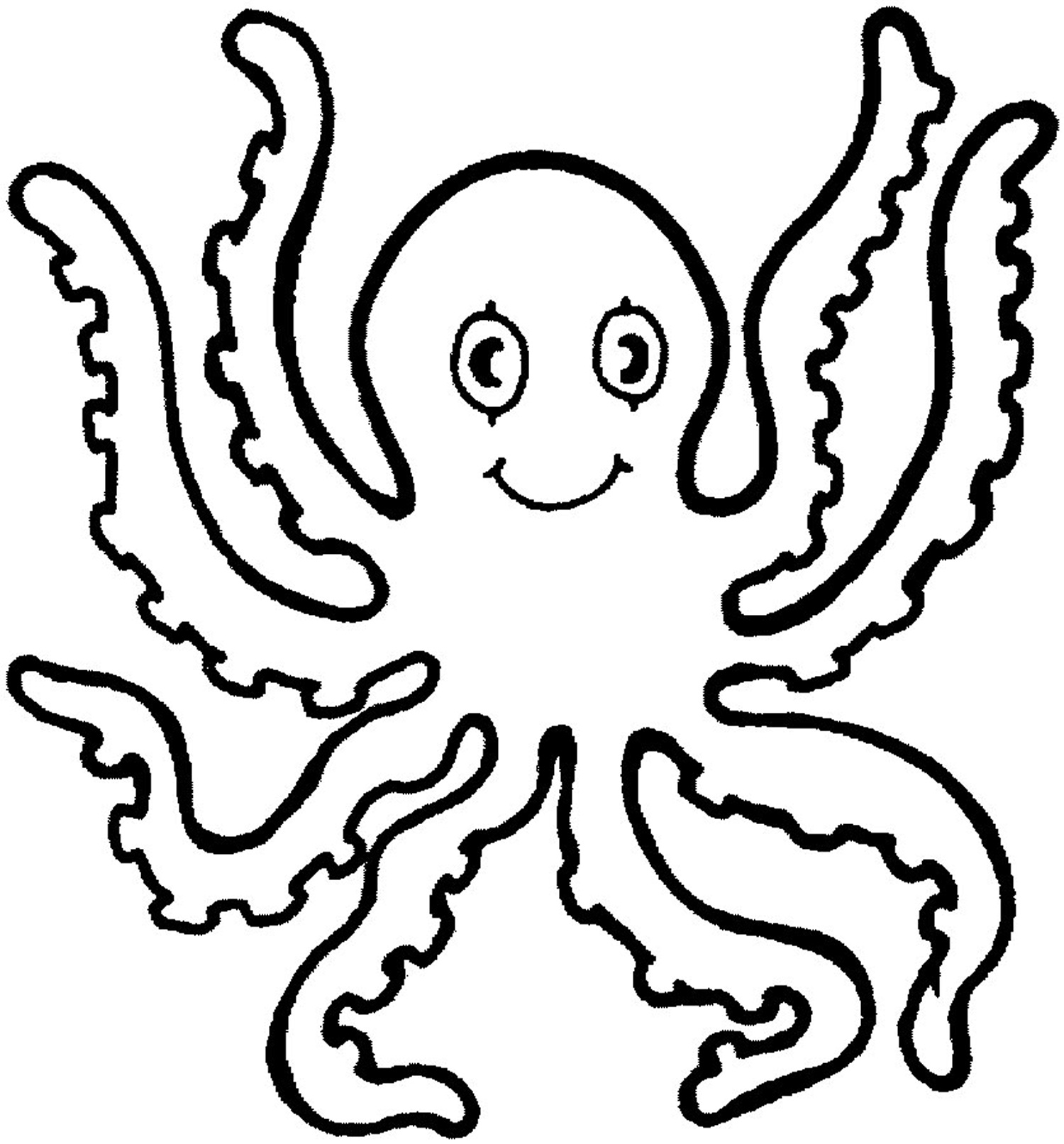 Octopus  black and white drawing octopus clipart