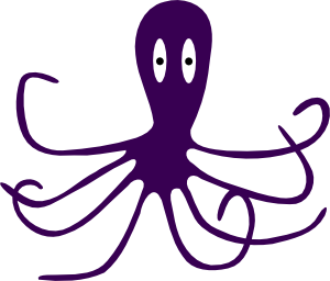 Octopus  black and white octopus clipart 6