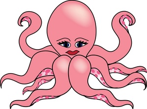 Octopus  black and white octopus clipart