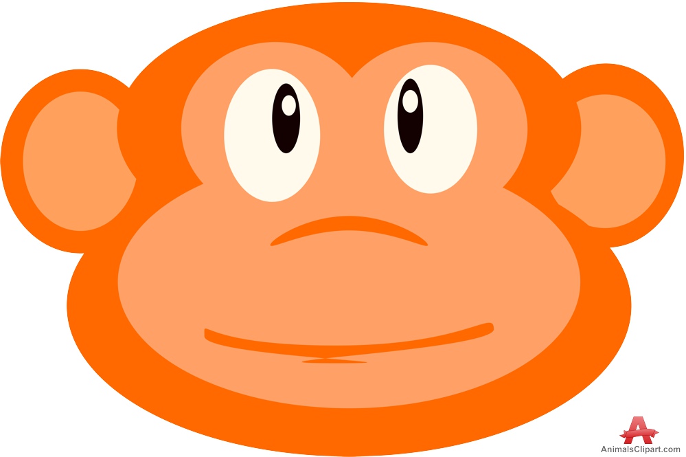 Orange monkey face icon design free clipart download