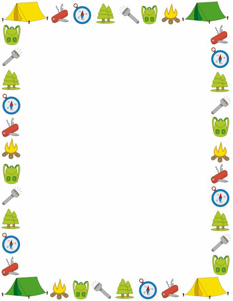 Preschool border a page border with a camping theme free downloads at