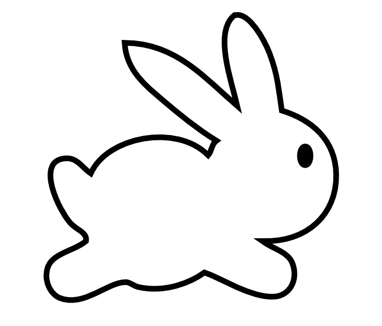 Rabbit  black and white bunny clipart