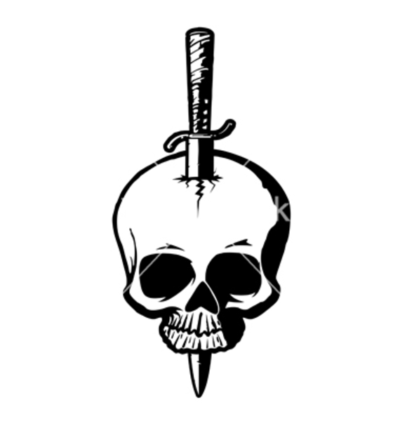Skull with dagger vector free images at vector clip clip art