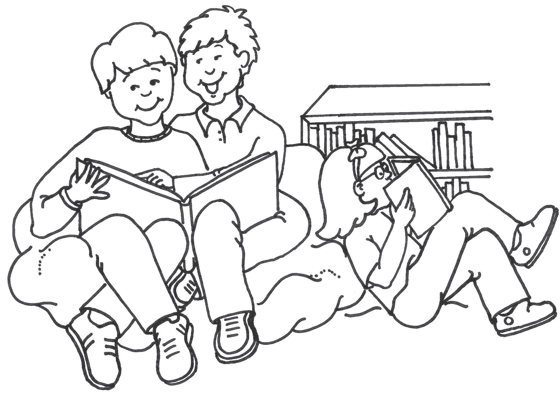 Students reading clipart 6