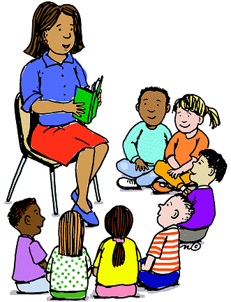 Students reading teacher reading clipart