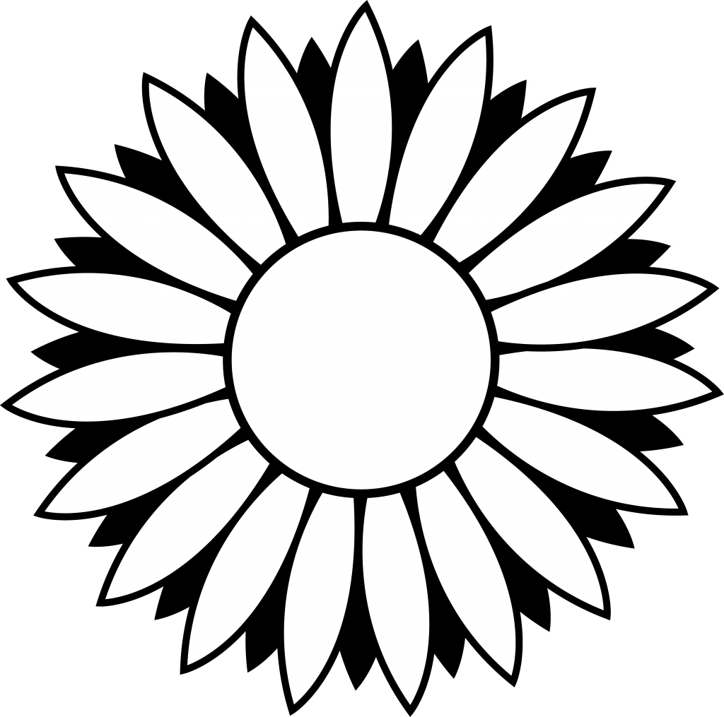 Sunflower  black and white black and white sunflower clipart clipartfest