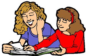 Teacher to students reading clipart