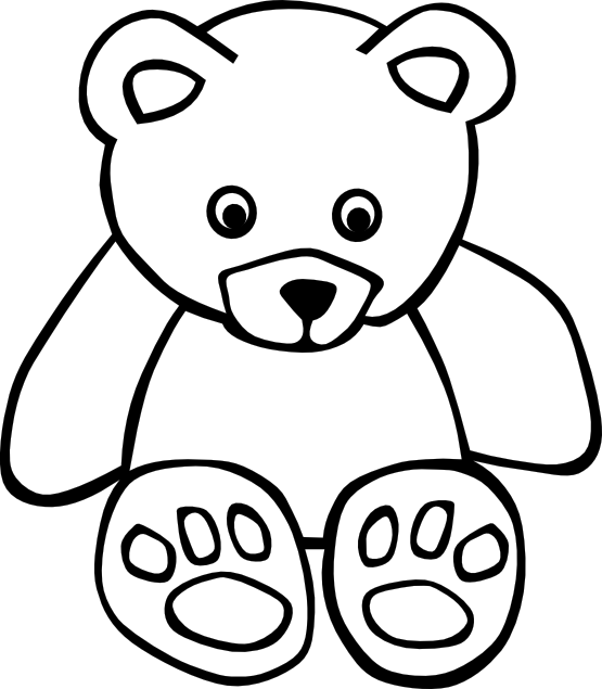 Teddy bear  black and white bear black and white clipart clipartfest