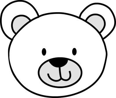 Teddy bear  black and white teddy bear face clipart
