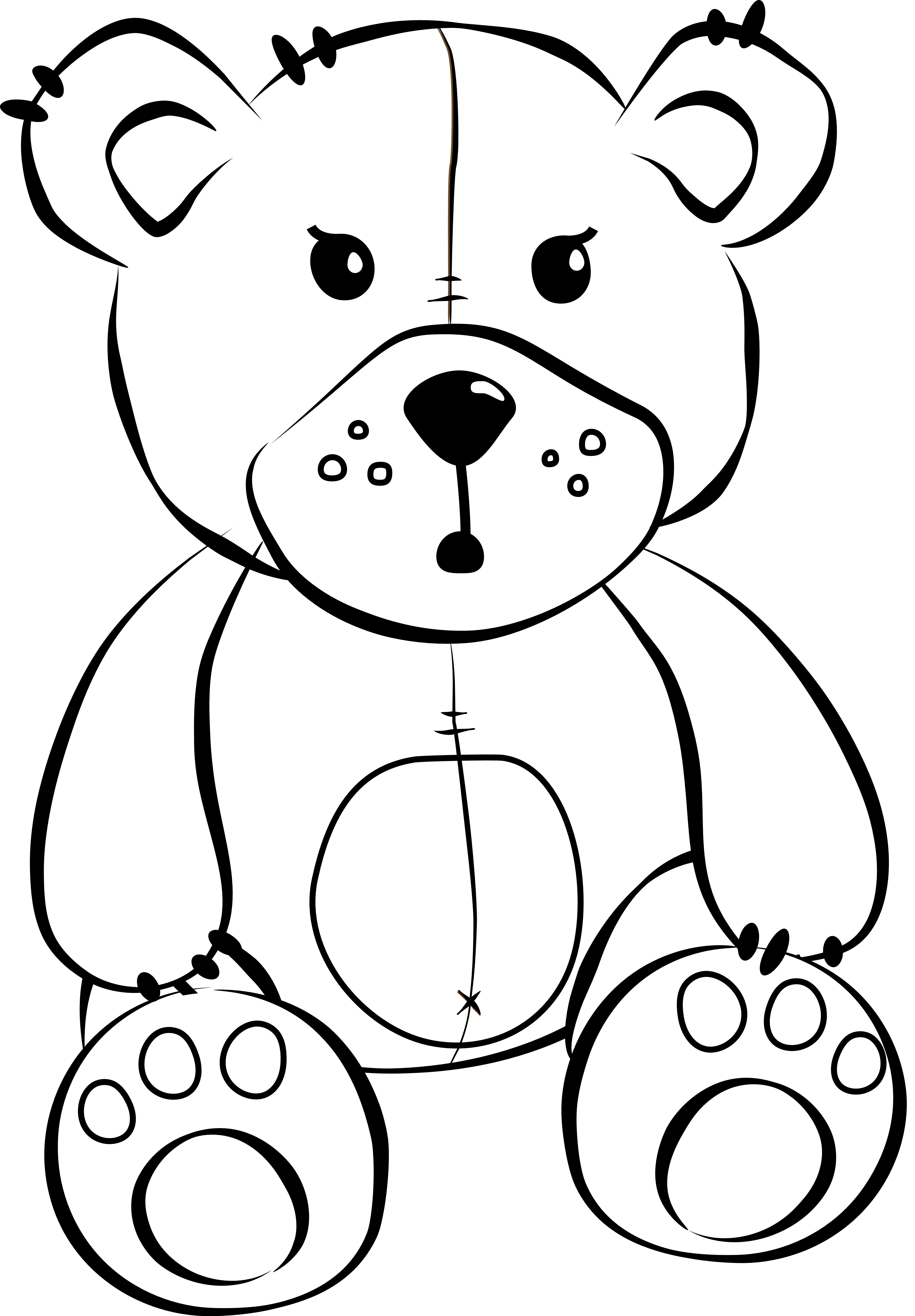 Teddy bear  black and white white bear cartoon free download clip art on
