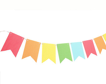 Triangle flag banner clipart blue orange bunting 2