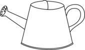 Black and white watering can clip art - WikiClipArt