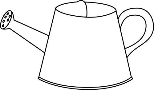 Black and white watering can clip art