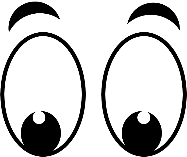 Eyes  black and white a black and white cartoon eye clipart